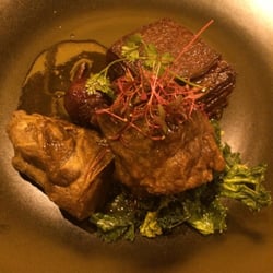 Loving Food Truck - Braised neck of lamb, three types roasted beetroot, kale & game crisps with a red wine jus