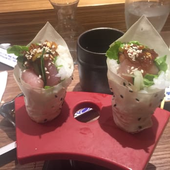 Temaki Sushi - Spicy tuna cones in soy paper - Sushi Bars Near Me - Vancouver, British Columbia Temaki Sushi - Spicy tuna cones in soy paper - Sushi Bars Near Me - Vancouver, British Columbia