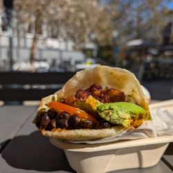 Pana Food Truck - Delicious plantain and black bean arepa.