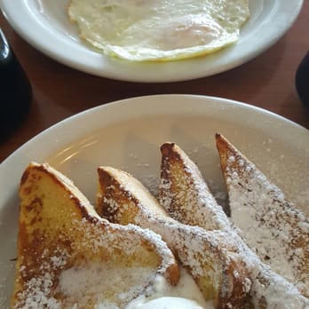Pop's Cafe - This is the delicious grilled French toast w/eggs and bacon. The other version, fried French toast, is oh so divine - Breakfast & Brunch Near Me - Downey, California Pop's Cafe - This is the delicious grilled French toast w/eggs and bacon. The other version, fried French toast, is oh so divine - Breakfast & Brunch Near Me - Downey, California