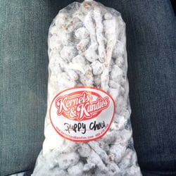 Kernels & Kandies - The Puppy Chow popcorn in a junior bag. Wow. This popcorn has the homemade taste exactly. Definitely paying for what you get.