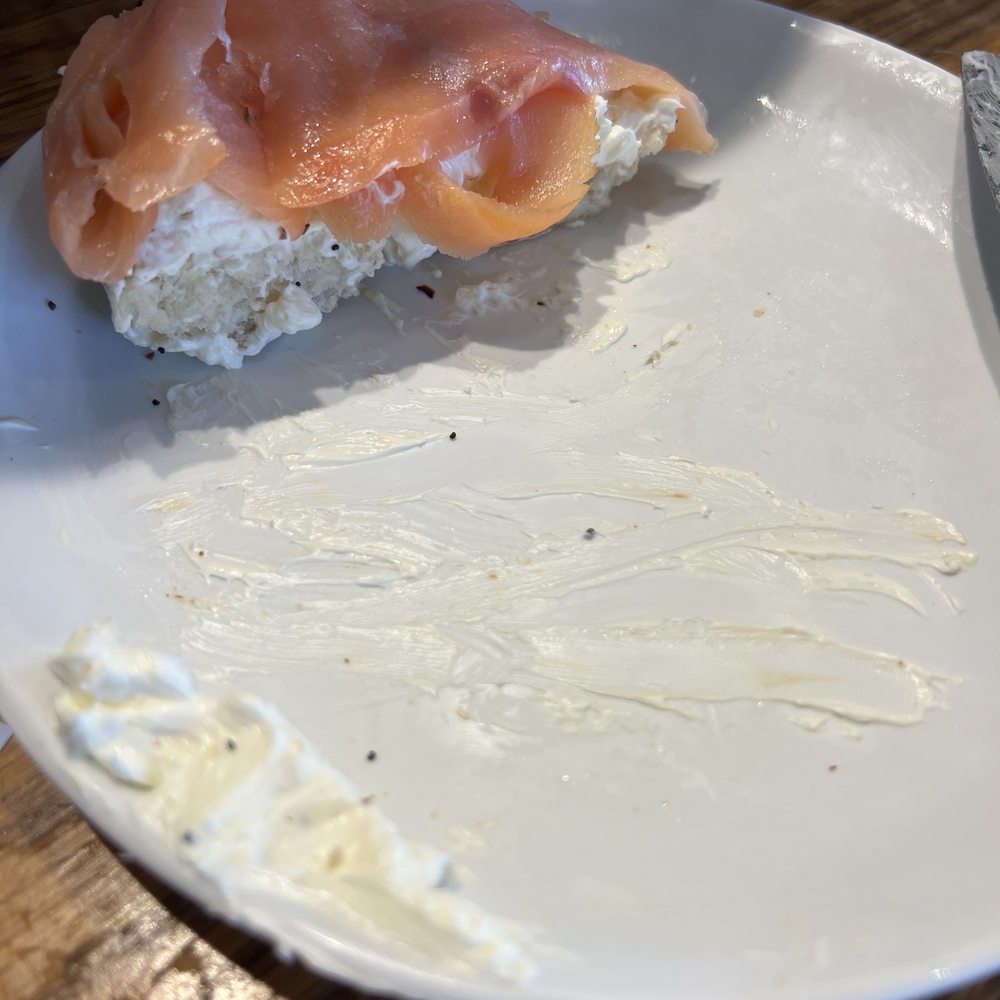Offerdahl's Off-The-Grill - What's left of my everything bagel with 'scallion' cream cheese and some comped lox thrown on top. - Sandwiches Near Me - Lighthouse Point, Florida Offerdahl's Off-The-Grill - What's left of my everything bagel with 'scallion' cream cheese and some comped lox thrown on top. - Sandwiches Near Me - Lighthouse Point, Florida