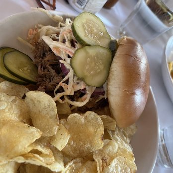 Ryan William Vineyard - Delicious pork sandwich with coleslaw - Wine Tasting Room Near Me - Burdett, New York