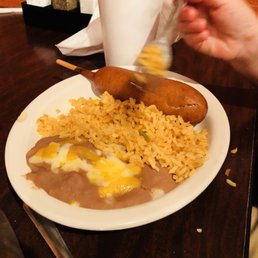 Kids Corn dog with beans and rice Kids Corn dog with beans and rice