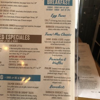 Lupe Tortilla Mexican Restaurant - Just a brief piece of their breakfast/brunch menu. They actually have a full menu. - Mexican Near Me - Addison, Texas