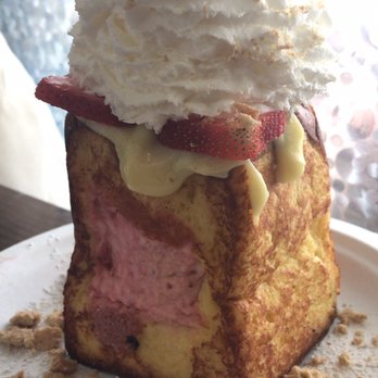 Button Up Cafe - Stuffed strawberry cheesecake french toast with pastry cream - Breakfast & Brunch Near Me - Pearl City, Hawaii Button Up Cafe - Stuffed strawberry cheesecake french toast with pastry cream - Breakfast & Brunch Near Me - Pearl City, Hawaii