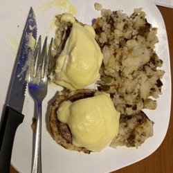 Infinite Diner & Restaurant - Eggs Benedict with perfectly cooked eggs.
