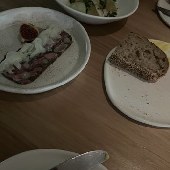 Firstborn - Bread with yuzu butter Lamb and leek melon appetizer - Chinese Near Me - Los Angeles, California