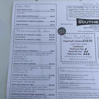 The Southerner - Dinner menu #2 - Southern Near Me - Saugatuck, Michigan The Southerner - Dinner menu #2 - Southern Near Me - Saugatuck, Michigan