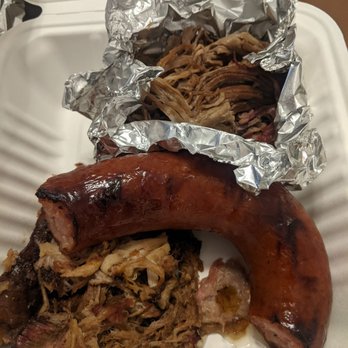 Adam's Rib Smoke House - Kielbasa, pulled pork, brisket (in foil). - Barbeque Near Me - Salem, Oregon Adam's Rib Smoke House - Kielbasa, pulled pork, brisket (in foil). - Barbeque Near Me - Salem, Oregon