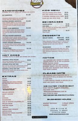 Menu photo 2 Manzo's Burger Chicago, IL
