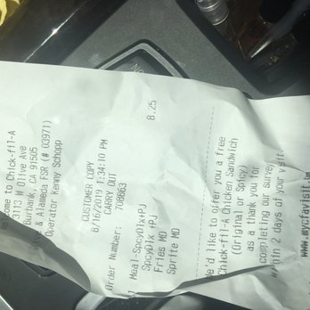 Chick-fil-A - Didn't receive what's paid for. - Fast Food Near Me - Burbank, California