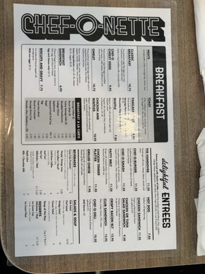 Menu photo 1 Chef-O-Nette Restaurant Columbus, OH Menu photo 1 Chef-O-Nette Restaurant Columbus, OH