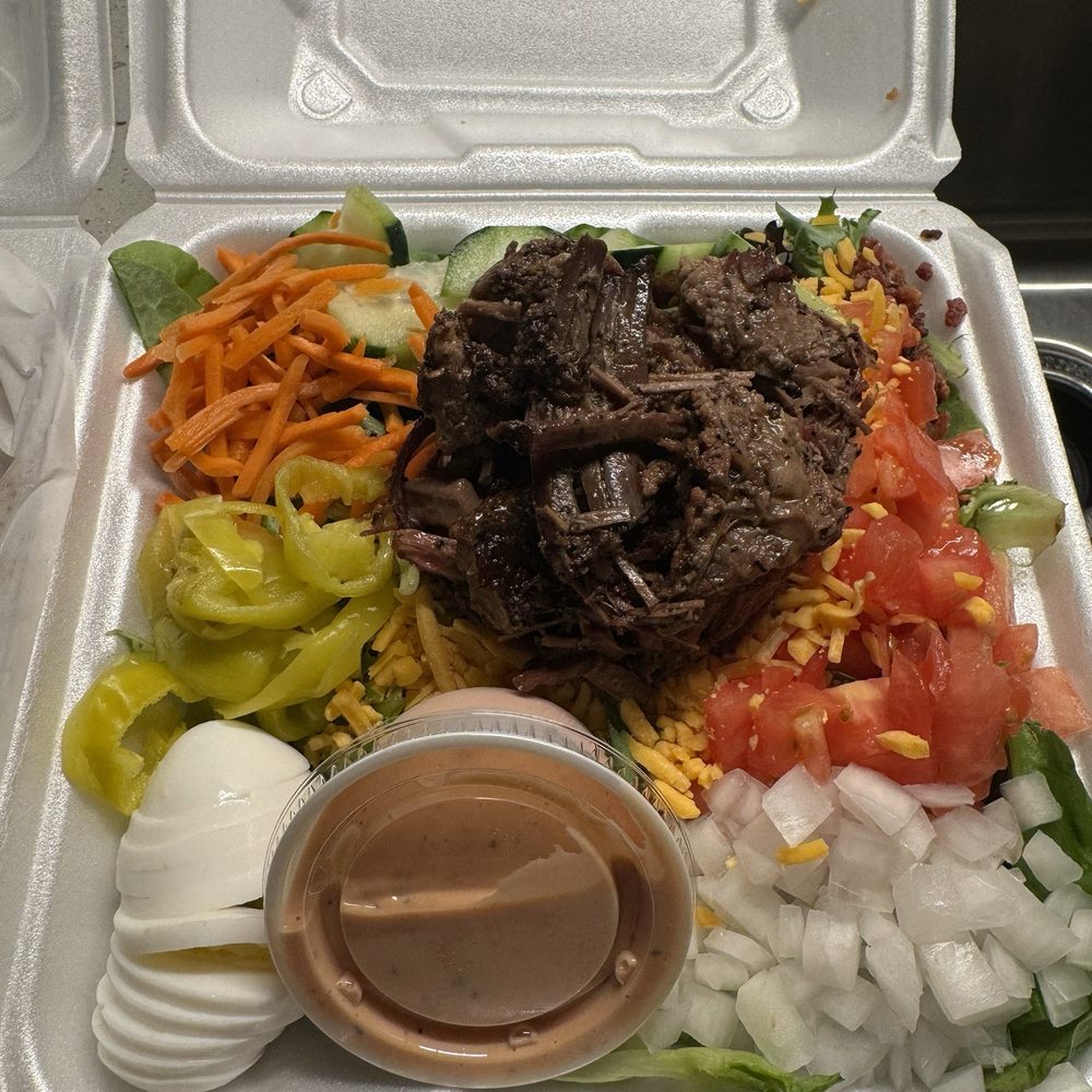Red House BBQ - Brisket Chopped Salad - Barbeque Near Me - Tehachapi, California Red House BBQ - Brisket Chopped Salad - Barbeque Near Me - Tehachapi, California