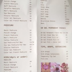 Ivy Nails & Spa - Pricing
