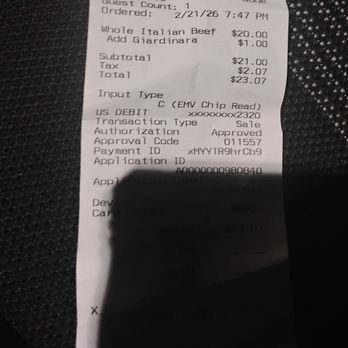 Carbone's Pizzeria - $23.01 for an Italian Beef?   Forget this place.  0/10. - Pizza Near Me - St. Paul, Minnesota