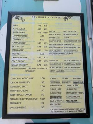 Menu photo 2 Day Drippin Coffee Islamorada, FL