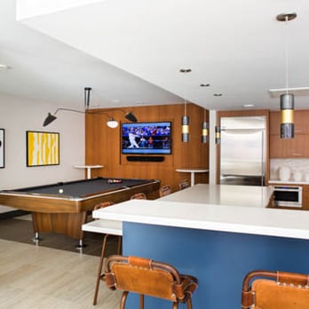 The Brand - Clubroom with pool table and kitchen - Apartments Near Me - Glendale, California