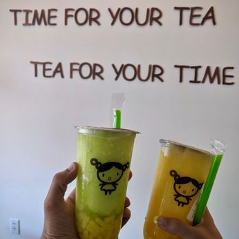 Ocha Bubble Tea - Windsor Heights - Mango/kiwi slushy with mango jellies and mango/passion fruit slushy with mango jellies. - Bubble Tea Near Me - Windsor Heights, Iowa
