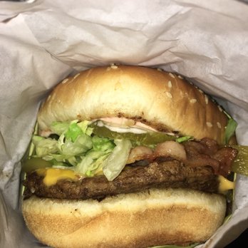 Tom's - This is the Letter F burger from the menu. Good choice. - Burgers Near Me - Lompoc, California