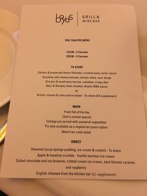 Menu photo 3 Boyds Grill & Wine Bar London, XGL Menu photo 3 Boyds Grill & Wine Bar London, XGL