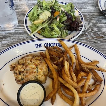 The Choptank - Crab cake platter with fries and side salad - Seafood Near Me - Baltimore, Maryland The Choptank - Crab cake platter with fries and side salad - Seafood Near Me - Baltimore, Maryland