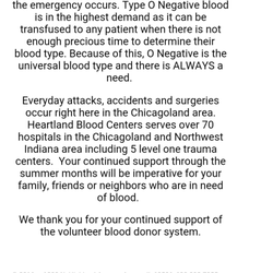 Versiti Blood Center of Illinois - #prayforOrlando - email from Heartland. Please consider being a regular blood donor - it's so needed!
