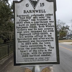 Barnwell Historical Marker - Barnwell Historical Marker (Front)