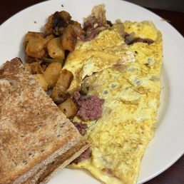 corn hash omelet corn hash omelet