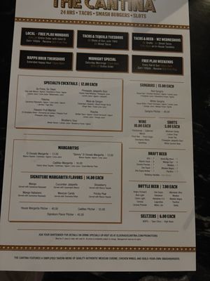 Menu photo 6 The Cantina Las Vegas, NV