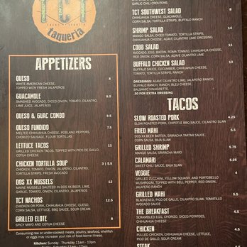 The Corner Taqueria - Menu as of 11/28/21 - Mexican Near Me - Smyrna, Georgia