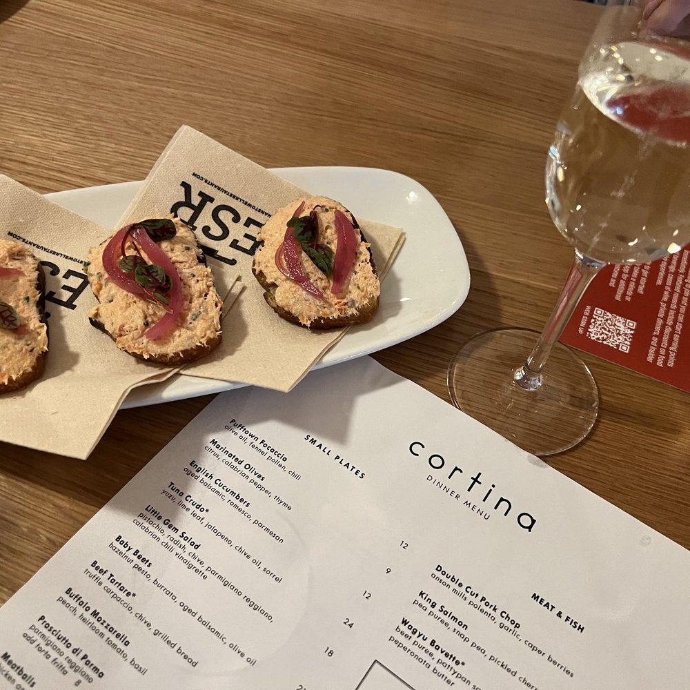 Cortina - Bubbles and smoked salmon on toast... a tasty welcome for theater goers - Italian Near Me - Seattle, Washington Cortina - Bubbles and smoked salmon on toast... a tasty welcome for theater goers - Italian Near Me - Seattle, Washington