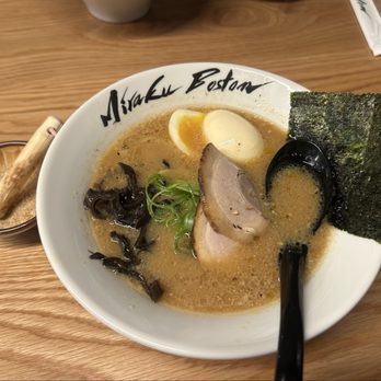 Miraku Boston - Roasted sesame miso and egg (addition) - Ramen Near Me - Brookline, Massachusetts Miraku Boston - Roasted sesame miso and egg (addition) - Ramen Near Me - Brookline, Massachusetts