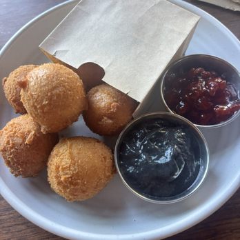 STOA - Almond donuts with black sesame anglais and jam - Cocktail Bars Near Me - San Francisco, California