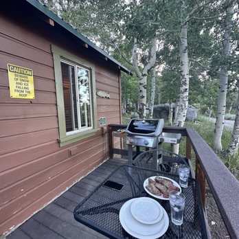 Convict Lake Resort - Porch with the shiny clean grill! - Hotels Near Me - Mammoth Lakes, California