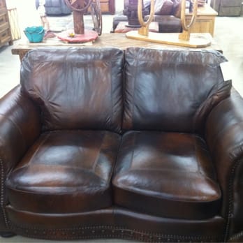 Happy Trails Furniture - All leather love seat - Home Decor Near Me - Clyde, Texas