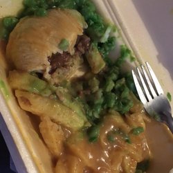 Ying Wah - Pudding, peas, chips and curry.