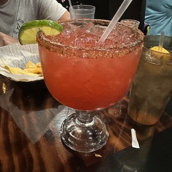 Vallarta’s Mexican Restaurant - Grande margarita - skinny strawberry - Mexican Near Me - Wesley Chapel, Florida