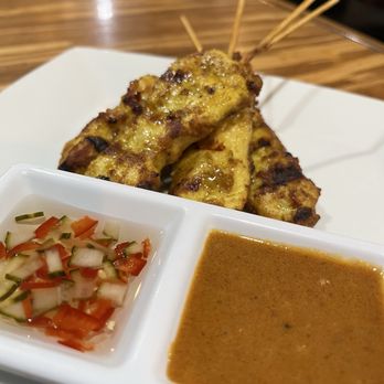 Thai House - Chicken Satay. Both of these sauces were fantastic. - Thai Near Me - Santee, South Carolina