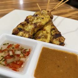 Thai House - Chicken Satay. Both of these sauces were fantastic.