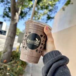 Kreation Organic Juicery - My custom smoothie :) w soymilk, kale, mint blueberries+other fruits, monk fruit sweetener, collagen