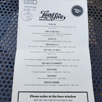 Long Live Beerworks - Draft Beer List (08-08-2020) - Breweries Near Me - Providence, Rhode Island Long Live Beerworks - Draft Beer List (08-08-2020) - Breweries Near Me - Providence, Rhode Island