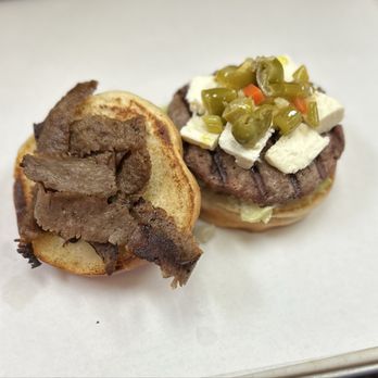 Pop's Place - Gyro burger with Giardiniera - New American Near Me - River Grove, Illinois Pop's Place - Gyro burger with Giardiniera - New American Near Me - River Grove, Illinois