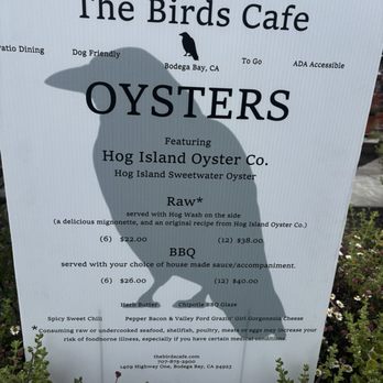 The Birds Cafe - Menu 6/26 - Seafood Near Me - Bodega Bay, California The Birds Cafe - Menu 6/26 - Seafood Near Me - Bodega Bay, California