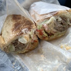 Morning Star Deli - Cheesesteak sub with everything (lettuce, tomato, Mayo, fried onion and hot peppers.