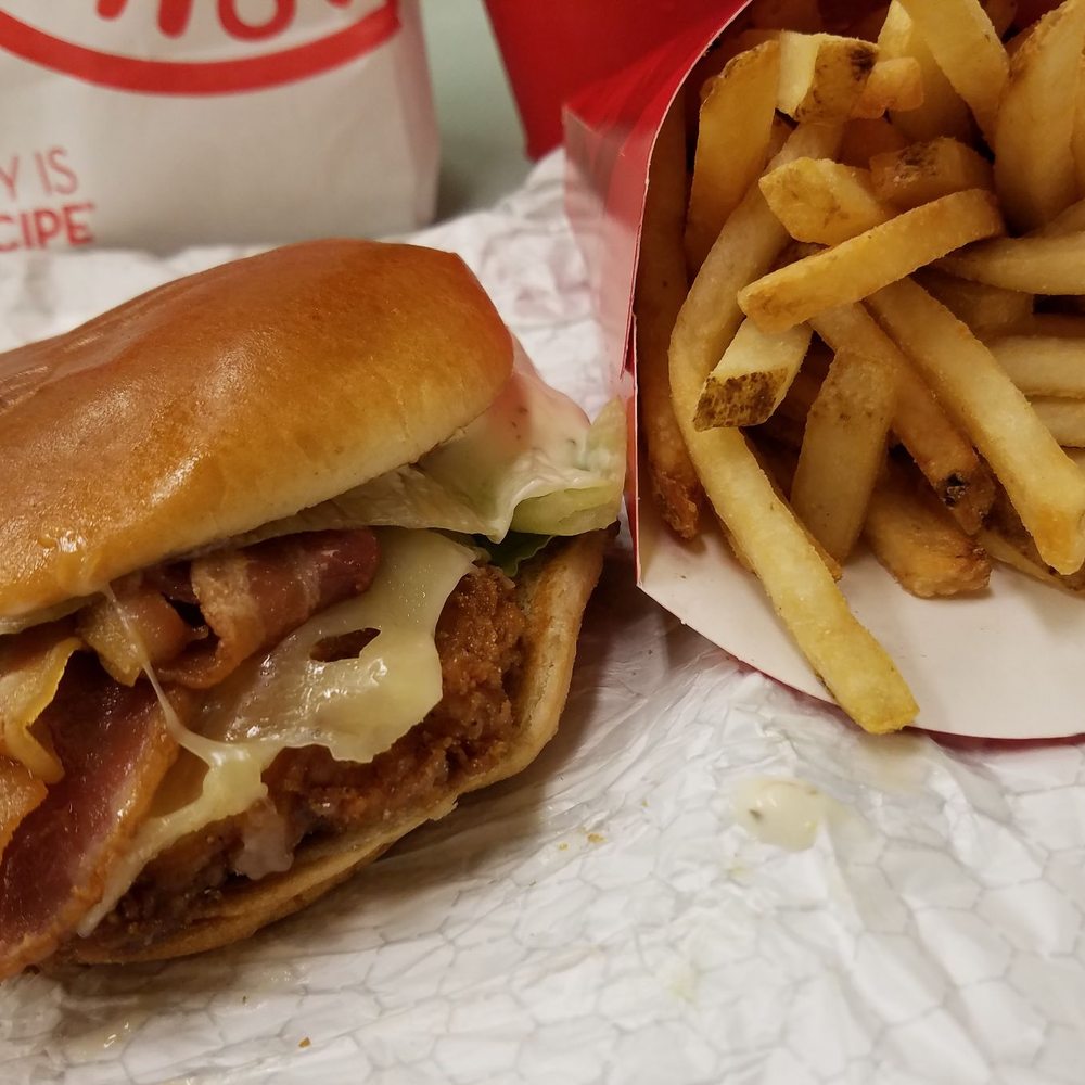 Wendy's - Asiago Chicken Club and Medium Fries - Burgers Near Me - East Hanover, New Jersey