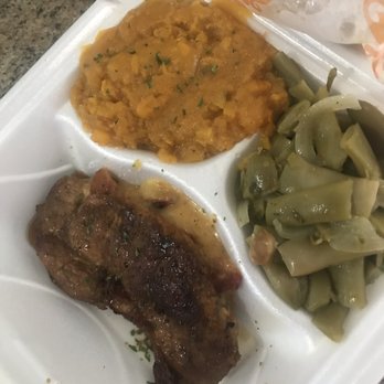 Yo' Mama's - Bacon And Gouda Stuffed pork chop / green beans / smashed sweet potatoes ( meal of the day) - Gluten-Free Near Me - Birmingham, Alabama