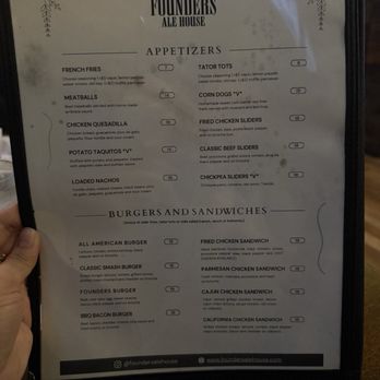 Founders Ale House - Menu - New American Near Me - Los Angeles, California