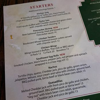 Lew's Grill & Bar - Menu - American Near Me - Kansas City, Missouri