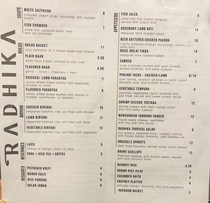 Menu photo 7 Radhika Modern Indian South Pasadena, CA Menu photo 7 Radhika Modern Indian South Pasadena, CA